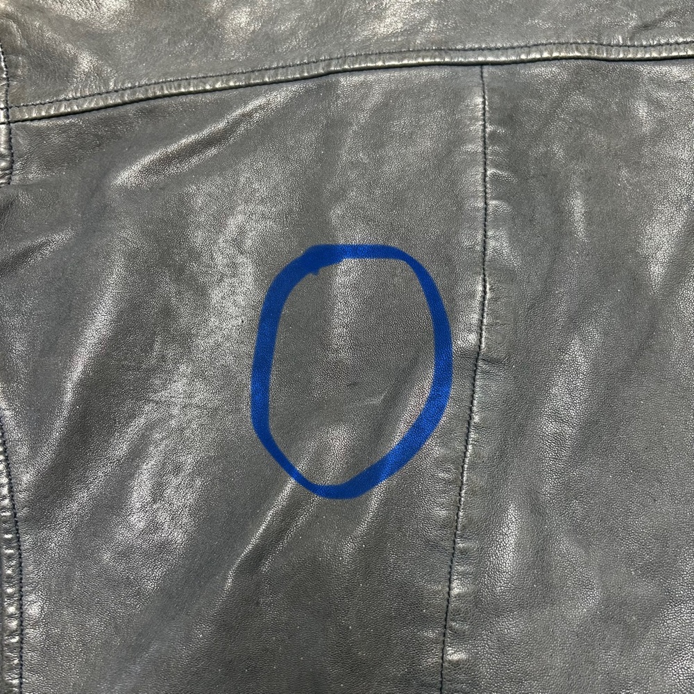 Lamarque Megumi Leather Moto Jacket in Dark Navy Blue Size Small - Picture 10 of 16